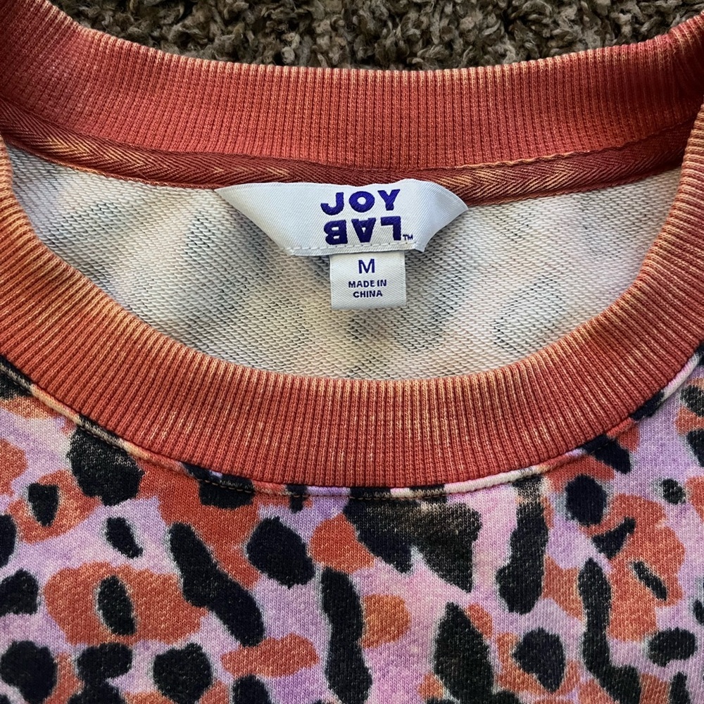 JoyLab Pink and Black Animal Print Top - Picture 3 of 4